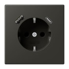 JUNG - SCHUKO Steckdose 16 A 250 V ~, USB 1 x Typ A + 1 x Typ CSAFETY+, ombre naturelle 59