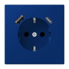 JUNG - SCHUKO Steckdose 16 A 250 V ~, USB 1 x Typ A + 1 x Typ CSAFETY+, bleu outremer foncé