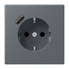 JUNG - SCHUKO Steckdose 16 A 250 V ~, mit USB 1 x Typ ASAFETY+, Serie LS, gris foncé 31