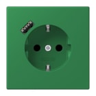 JUNG - SCHUKO Steckdose 16 A 250 V ~, mit USB 1 x Typ A,  SAFETY+, Serie LS, vert foncé