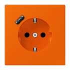 JUNG - SCHUKO Steckdose 16 A 250 V ~, mit USB 1 x Typ A, SAFETY+, Serie LS, orange