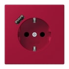 JUNG - SCHUKO Steckdose 16 A 250 V ~, mit USB 1 x Typ ASAFETY+, Serie LS, rouge carmin