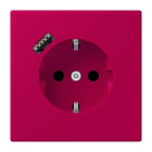 JUNG - SCHUKO Steckdose 16 A 250 V ~, mit USB 1 x Typ ASAFETY+, Serie LS, rouge rubia