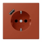 JUNG - SCHUKO Steckdose 16 A 250 V ~, mit USB 1 x Typ ASAFETY+, Serie LS, l'ocre rouge