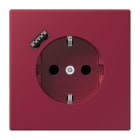 JUNG - SCHUKO Steckdose 16 A 250 V ~, mit USB 1 x Typ A,  SAFETY+, Serie LS, le rubis