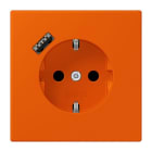 JUNG - SCHUKO Steckdose 16 A 250 V ~, mit USB 1 x Typ A, SAFETY+, Serie LS, orange vif