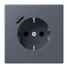 JUNG - SCHUKO Steckdose 16 A 250 V ~, mit USB 1 x Typ ASAFETY+, Serie LS, gris fonce 59