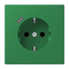 JUNG - SCHUKO Steckdose 16 A 250 V ~, mit USB 1 x Typ C,  SAFETY+, Serie LS, vert foncé
