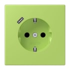 JUNG - SCHUKO Steckdose 16 A 250 V ~, mit USB 1 x Typ C,  SAFETY+, Serie LS, vert clair