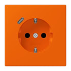 JUNG - SCHUKO Steckdose 16 A 250 V ~, mit USB 1 x Typ C,  SAFETY+, Serie LS, orange