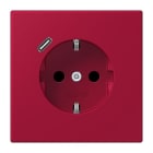 JUNG - SCHUKO Steckdose 16 A 250 V ~, mit USB 1 x Typ CSAFETY+, Serie LS, rouge carmin