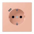 JUNG - SCHUKO Steckdose 16 A 250 V ~, mit USB 1 x Typ C,  SAFETY+, Serie LS, rose clair