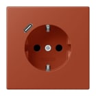 JUNG - SCHUKO Steckdose 16 A 250 V ~, mit USB 1 x Typ CSAFETY+, Serie LS, l'ocre rouge
