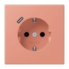 JUNG - SCHUKO Steckdose 16 A 250 V ~, USB 1 x Typ CSAFETY+, l'ocre rouge moyen