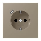 JUNG - SCHUKO Steckdose 16 A 250 V ~, USB 1 x Typ CSAFETY+, ombre naturelle moyenne