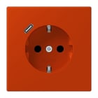 JUNG - SCHUKO Steckdose 16 A 250 V ~, USB 1 x Typ CSAFETY+, rouge vermillon 59
