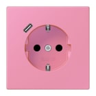 JUNG - SCHUKO Steckdose 16 A 250 V ~, mit USB 1 x Typ C, SAFETY+, Serie LS, rose vif