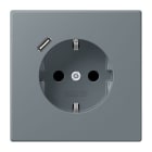 JUNG - SCHUKO Steckdose 16 A 250 V ~, mit USB 1 x Typ C,  SAFETY+, Serie LS, gris 59
