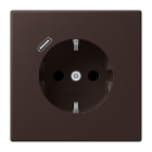 JUNG - SCHUKO Steckdose 16 A 250 V ~, USB 1 x Typ CSAFETY+, terre d’ombre brûlée 59