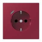 JUNG - SCHUKO Steckdose 16 A 250 V ~, mit USB 1 x Typ C,  SAFETY+, Serie LS, le rubis