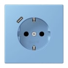 JUNG - SCHUKO Steckdose 16 A 250 V ~, USB 1 x Typ CSAFETY+, Serie LS, bleu céruléen 59