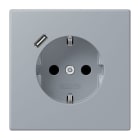 JUNG - SCHUKO Steckdose 16 A 250 V ~, mit USB 1 x Typ CSAFETY+, Serie LS, gris clair 59