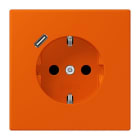 JUNG - SCHUKO Steckdose 16 A 250 V ~, mit USB 1 x Typ C,  SAFETY+, Serie LS, orange vif