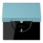JUNG - SCHUKO Steckdose, 16 A 250 V ~,  SAFETY+, Klappdeckel, Serie LS, céruléen moyen