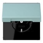 JUNG - SCHUKO Steckdose, 16 A 250 V ~,  SAFETY+, Klappdeckel, Serie LS, céruléen clair