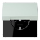 JUNG - SCHUKO Steckdose, 16 A 250 V ~,  SAFETY+, Klappdeckel, Serie LS, céruléen pale