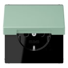 JUNG - SCHUKO Steckdose, 16 A 250 V ~SAFETY+, Klappdeckel, Serie LS, vert anglais clair