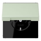 JUNG - SCHUKO Steckdose, 16 A 250 V ~SAFETY+, Klappdeckel, Serie LS, vert anglâis pale