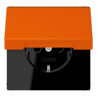 JUNG - SCHUKO Steckdose, 16 A 250 V ~,  SAFETY+, Klappdeckel, Serie LS, orange