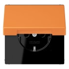 JUNG - SCHUKO Steckdose, 16 A 250 V ~,  SAFETY+, Klappdeckel, Serie LS, orange clair