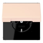 JUNG - SCHUKO Steckdose, 16 A 250 V ~,  SAFETY+, Klappdeckel, Serie LS, orange pâle