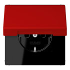 JUNG - SCHUKO Steckdose, 16 A 250 V ~SAFETY+, Klappdeckel, Serie LS, rouge vermillon 31
