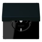 JUNG - SCHUKO Steckdose, 16 A 250 V ~,  SAFETY+, Klappdeckel, Serie LS, noir d'ivoire