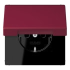 JUNG - SCHUKO Steckdose, 16 A 250 V ~,  SAFETY+, Klappdeckel, Serie LS, le rubis