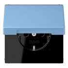 JUNG - SCHUKO Steckdose, 16 A 250 V ~SAFETY+, Klappdeckel, Serie LS, bleu céruléen 59