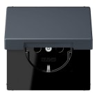 JUNG - SCHUKO Steckdose, 16 A 250 V ~,  SAFETY+, Klappdeckel, Serie LS, gris fonce 59