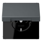 JUNG - SCHUKO Steckdose, 16 A 250 V ~, Klappdeckel, Serie LS, gris foncé 31