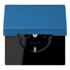 JUNG - SCHUKO Steckdose, 16 A 250 V ~, Klappdeckel, Serie LS, bleu céruléen 31