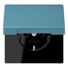 JUNG - SCHUKO Steckdose, 16 A 250 V ~, Klappdeckel, Serie LS, céruléen vif