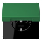 JUNG - SCHUKO Steckdose, 16 A 250 V ~, Klappdeckel, Serie LS, vert foncé