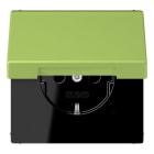 JUNG - SCHUKO Steckdose, 16 A 250 V ~, Klappdeckel, Serie LS, vert clair