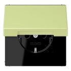 JUNG - SCHUKO Steckdose, 16 A 250 V ~, Klappdeckel, Serie LS, vert jaune clair