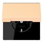 JUNG - SCHUKO Steckdose, 16 A 250 V ~, Klappdeckel, Serie LS, ocre
