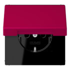 JUNG - SCHUKO Steckdose, 16 A 250 V ~, Klappdeckel, Serie LS, rouge rubia