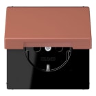JUNG - SCHUKO Steckdose, 16 A 250 V ~, Klappdeckel, Serie LS, terre sienne brique