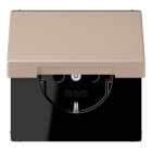JUNG - SCHUKO Steckdose, 16 A 250 V ~, Klappdeckel, Serie LS, ombre brûlée claire